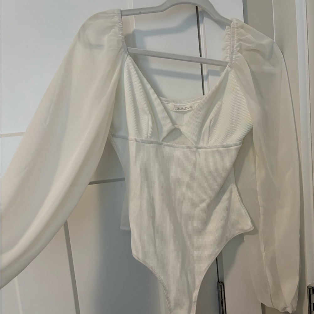 12 tribe white body suit
